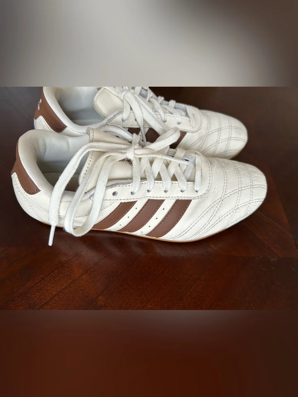 adidas TAEKWONDO  Cream and Brown Retro Low-Profile Sneakers size 6